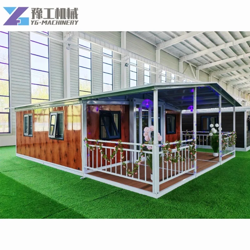 YG Modern Luxury Prefabricated Double Wing Folding Expansion Steel Frame Mobile House Foldable Container for Shop Use