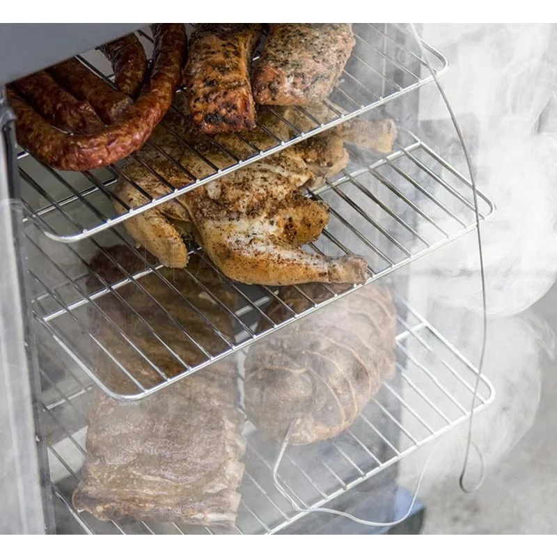 فرن/سماك سجق صغيرة فرن لحم الخنزير المقدد المدخن 60L فرن كهربائي ذكي فرن دخان كهربائي رقائق الخشب استخدام اللحوم دخان