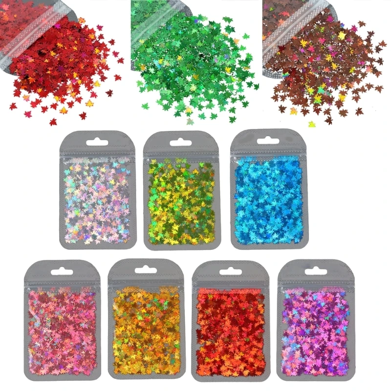 Stylish Maple Leaf Sequins Fillers Materials 10 Color Selection for Crafting