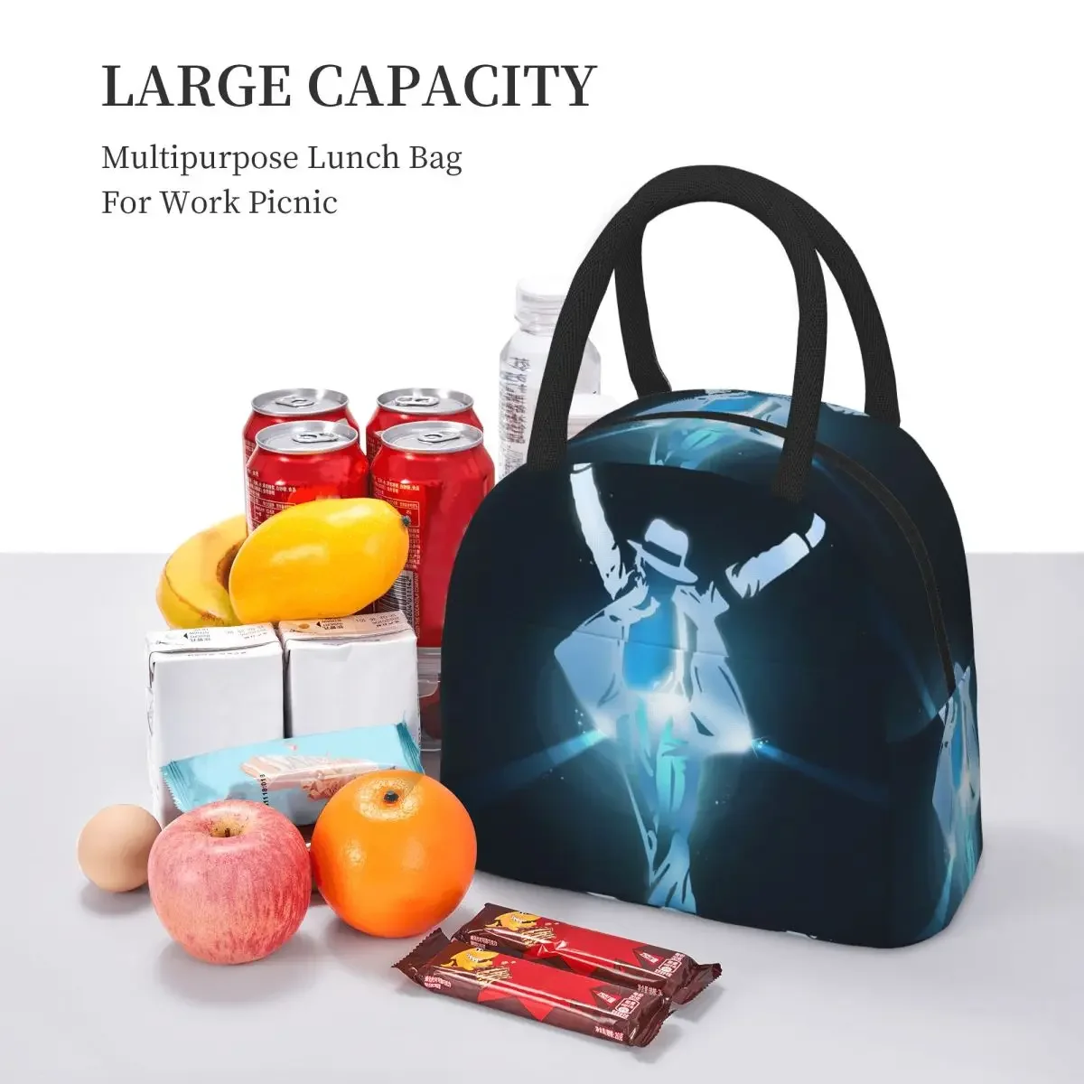 Michael Jackson Musicians Singers Dancers Insulated Lunch Bag for Kids School Cooler Thermal  Lunch Boxes Container