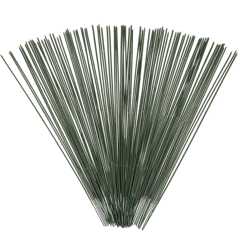 

100pcs Handmade Green Floral Stems Floral Wire For Diy Arrangements Artificial Flower Stems Durable For Wreaths