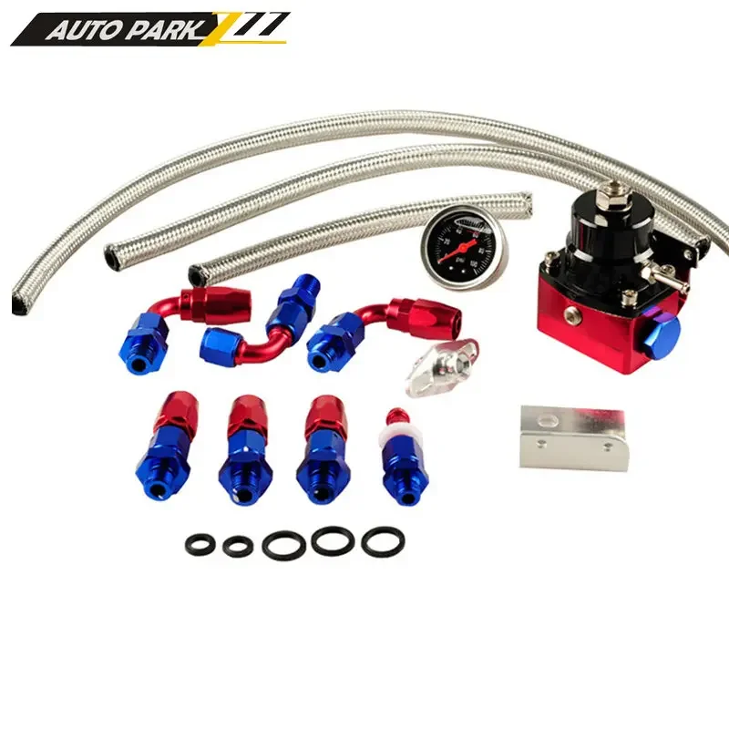 

Universal Adjustable Fuel Pressure Regulator Oil 160psi 100psi Gauge AN6 AN 6 Fuel Pressure Regulator kit Fitting End colourful