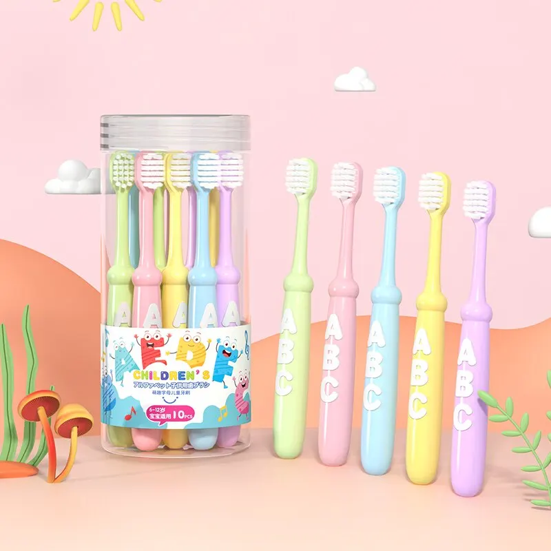 Toothbrush for Children 6-12 Years Old Small Head Soft Bristle Silicone Anti-skid 10pcs Per Card