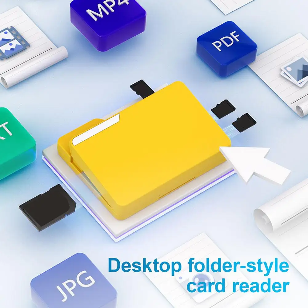 قارئ بطاقات على شكل مجلد سطح المكتب 4-بطاقات (3 TF + 1 SD) قراءة في وقت واحد وكتابة 5 جيجابت في الثانية محمول مع 15 - ملحقات تخزين البطاقات #2