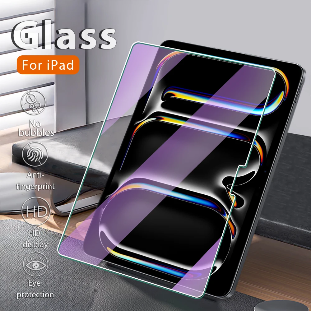 Tempered Glass For Ipad Pro Air 13 11 12.9 Mini 6 8th 9th 10th Gen 2024 Screen Protector For Ipad Air 5 4 3 Anti Blue Light Film