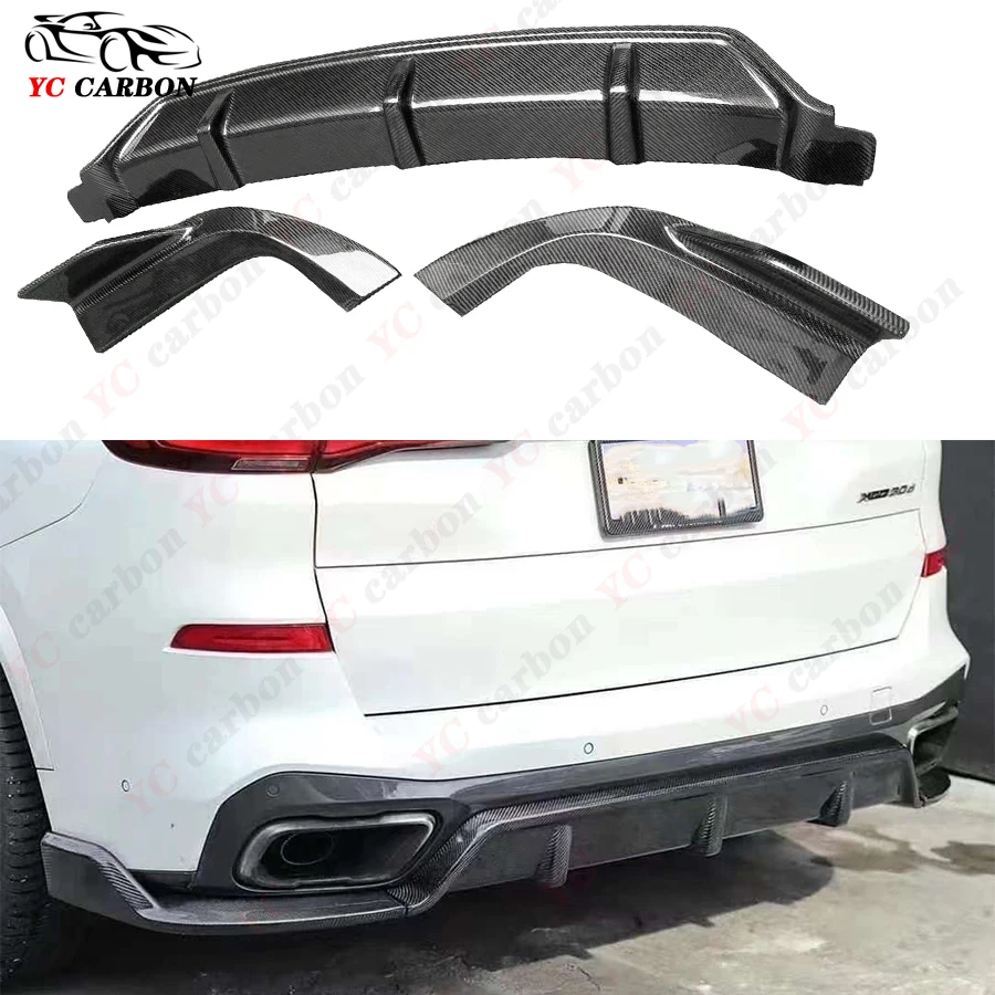 For BMW X5 G05 2018-2022 Carbon Fiber Rear Bumper Diffuser Spoiler Rear Splitters Spoiler Back lip Auto parts body kit