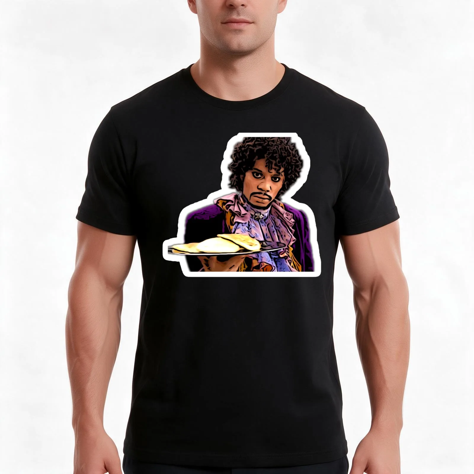Pancakes! Dave Chappelle_s Prince Character T-Shirt, Summer Casual Cotton Tee, Oversized Streetwear Tops, Vintage Graphic Print
