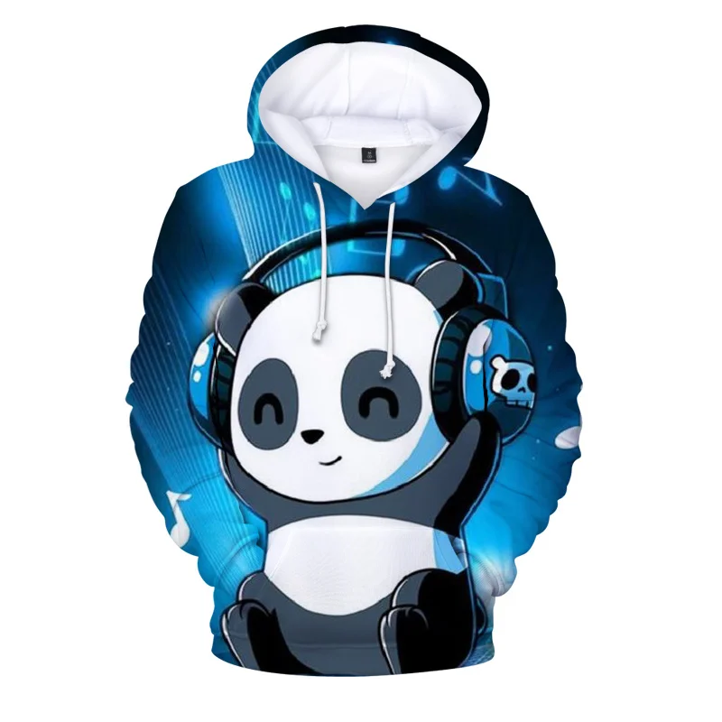 Sudaderas con capucha con estampado 3D de Panda para hombres y niños, ropa de calle divertida, sudaderas con capucha Unisex, ropa Harajuku, Top de invierno