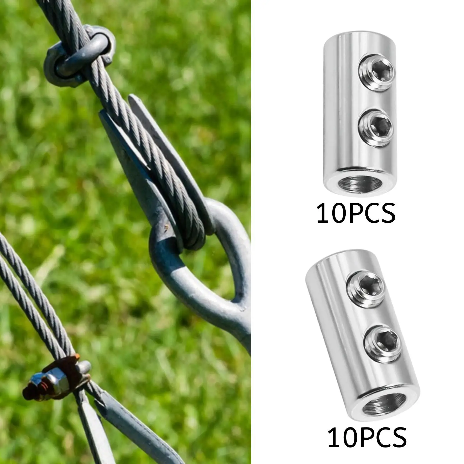 Stainless Steel Wire Rope Clip Set Internal Hex Double Hole Cable Clamps for Home Projects Fences and Banners - view 3