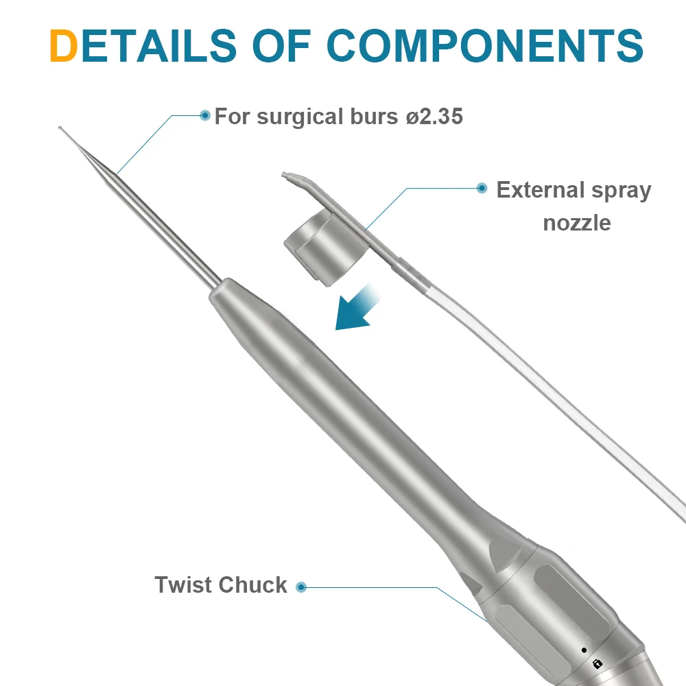 FX Series Micro Surgery Handpieces Dental Straight  Nose 20˚ Angle Handpiece Clinical Accessories Non-Optic