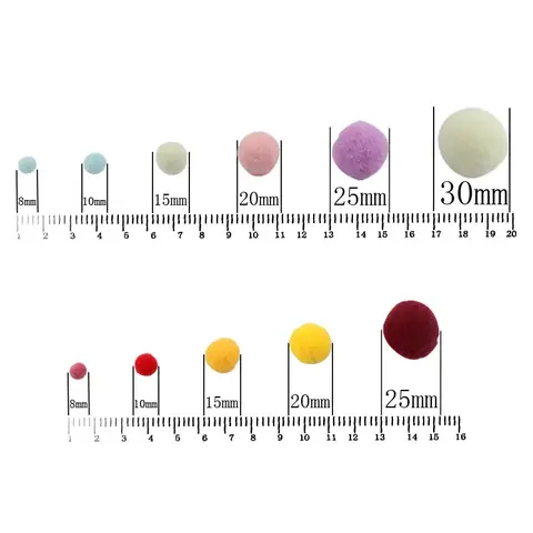 Mini Pompom Blandade Mjuka Runda Pomponer Bollar Fluffiga Pompom För Barn Gör-Det-Själv Plagg Hantverksmaterial 8/10/15/20/25/30mm 10 best sales pom-pom-bollar - №4