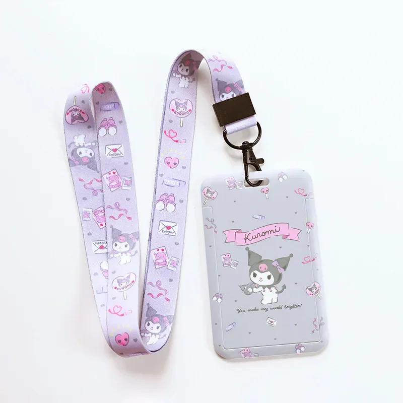 Sanrio Hello Kitty Kulomi Student Campus Card Holder Collar Cartoon Pvc Card Holder Listing ID Protective Cover Girl Gift