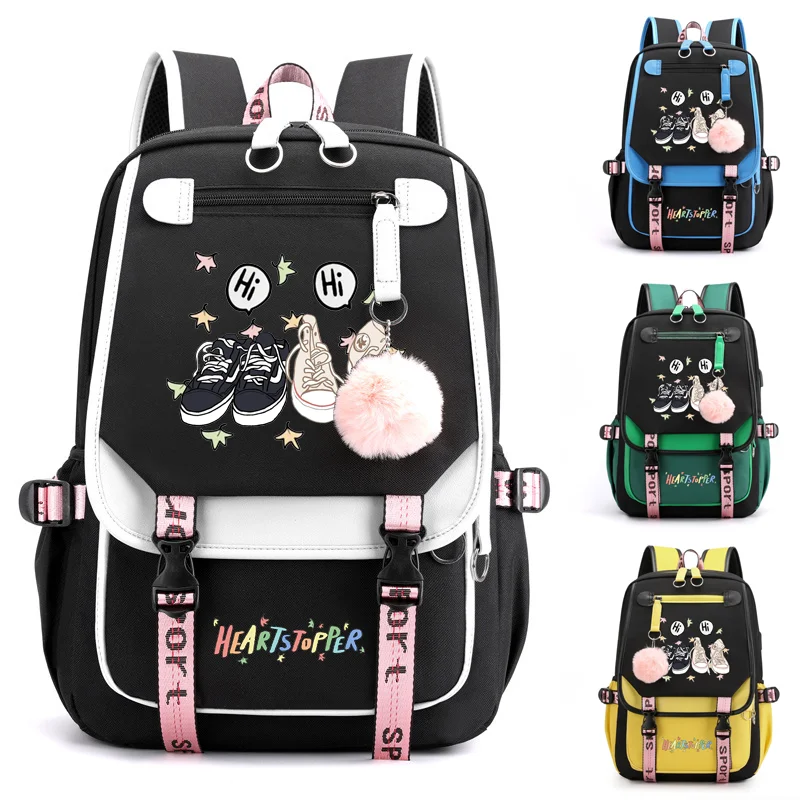 

New Fashion Heartstopper Backpack Women's Men's Street Cool Backpack High Quality Zipper Rucksack Large Capacity Backpacks