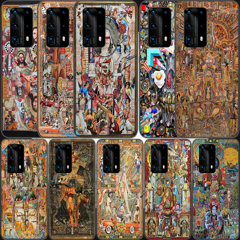 Complex picture digital collage Soft Clear Phone Case For Huawei P30 Lite P10 P20 P40 P50 Pro Mate 40 Pro 30 20 10 Lite Cover Si