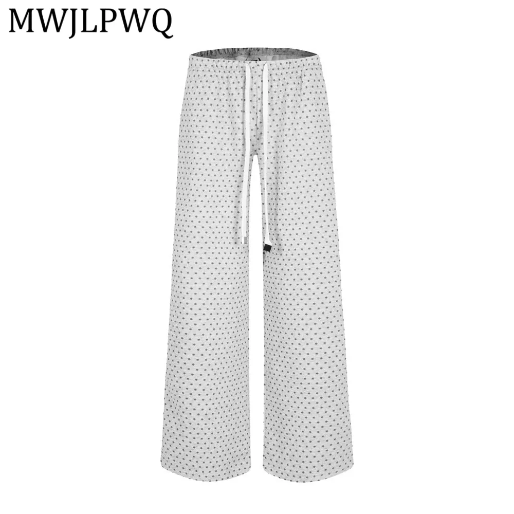 

MWJLPWQ Men's Star Street Trendy Vibe Print Trousers Drawstring Niche Loose Casual Straight-Leg Pants 2026 Spring Autumn 16728