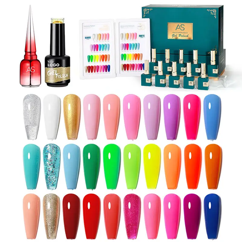 Private Label Nail Art Kits Profession elle Set Box Profession elle Gel Nagellack Kit UV Gel Nagellack Set mit Maniküre-Tools