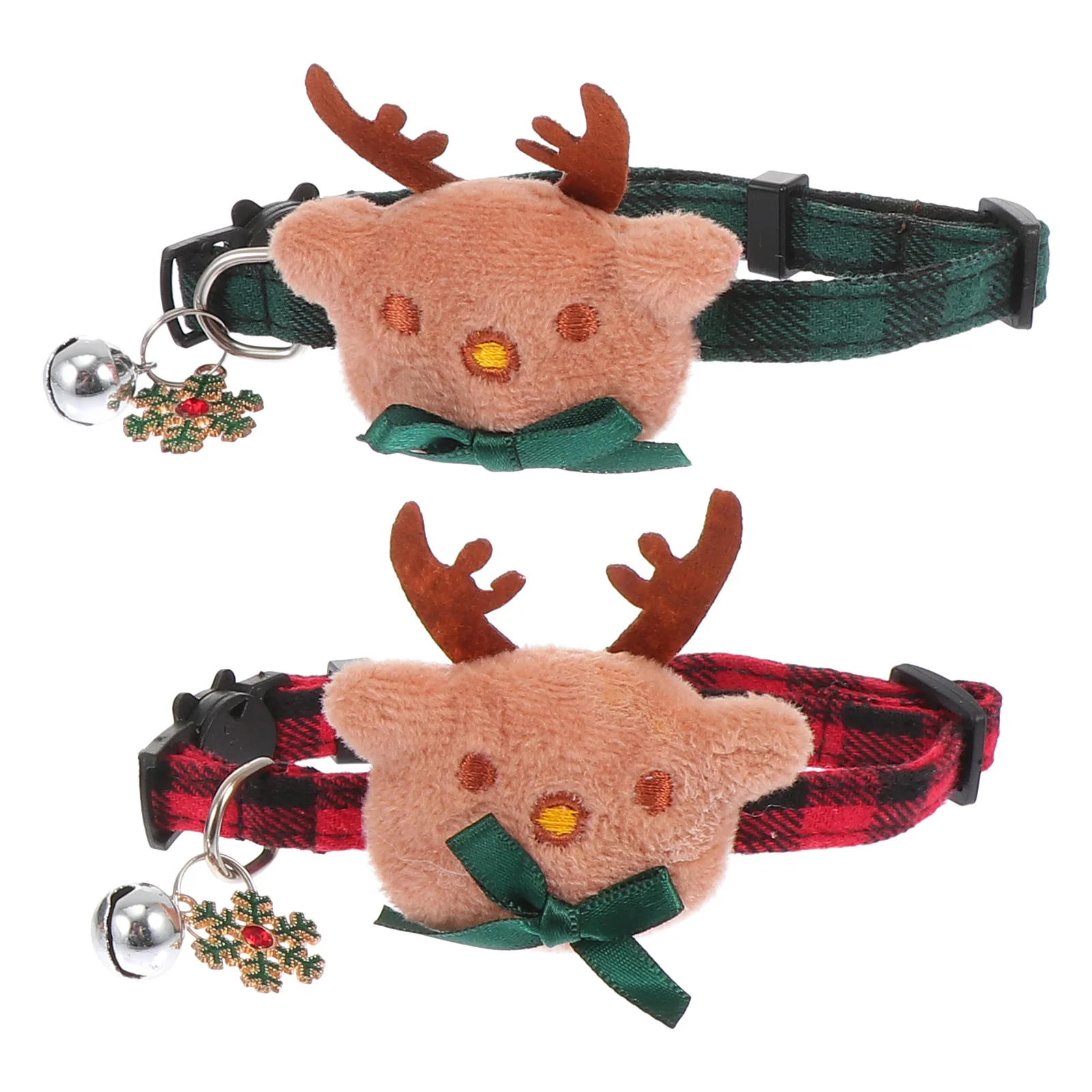 

2 pcs Pet Dog Collars Adjustable Christmas Cat Collar Bow Cotton Puppy Kitten Durable HighQuality Material Chic Design Easy To