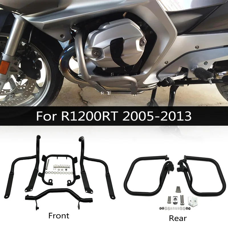For BMW R1200RT Front&Rear Engine Guard Highway Freeway Crash Bar Fuel Tank Protector R1200 RT R 1200 RT 2005-2013 Motorcycle