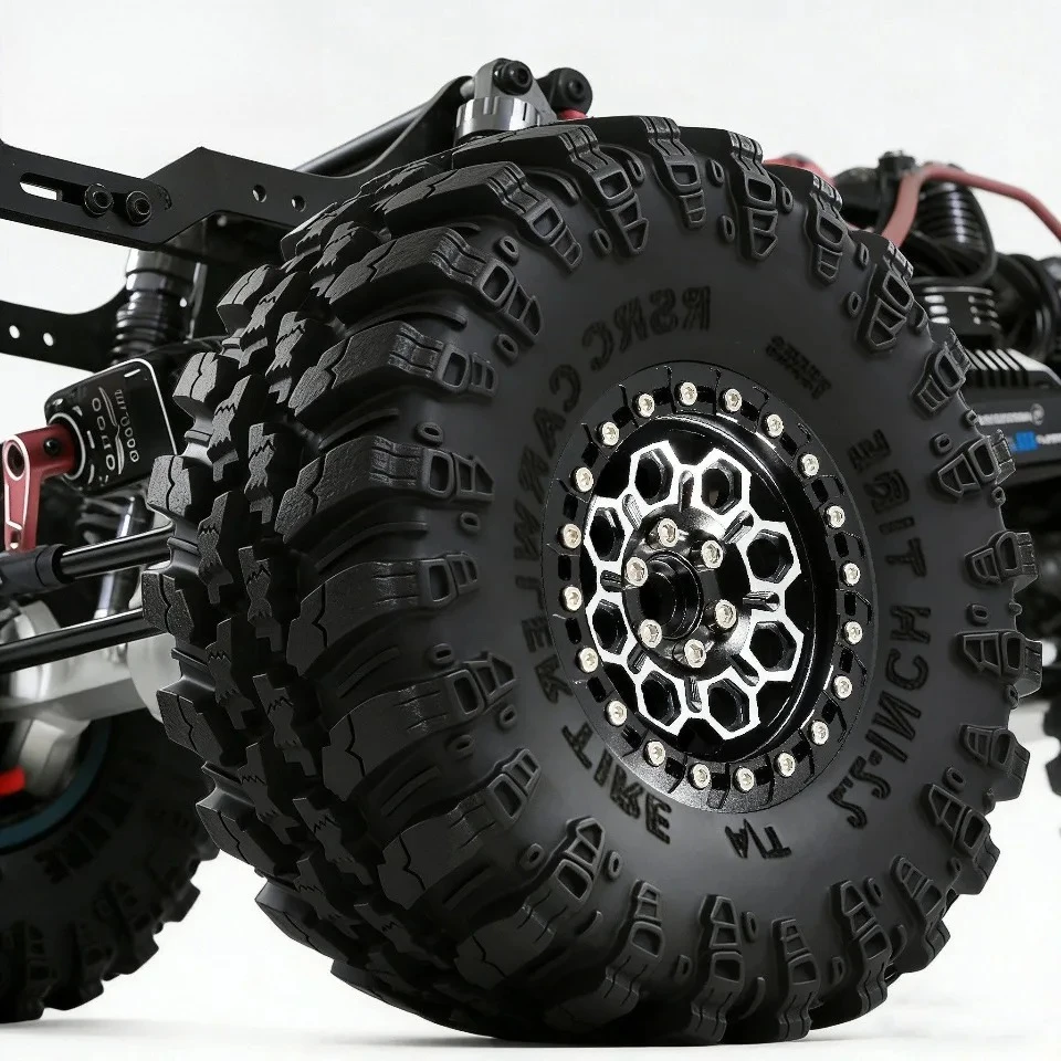 1/8 1/7 RC Car Upgrade Kit, Metal Wheel and Realistic Tire Set RS483 for MJX H8P CK5811 Wrangler Crawler - view 5