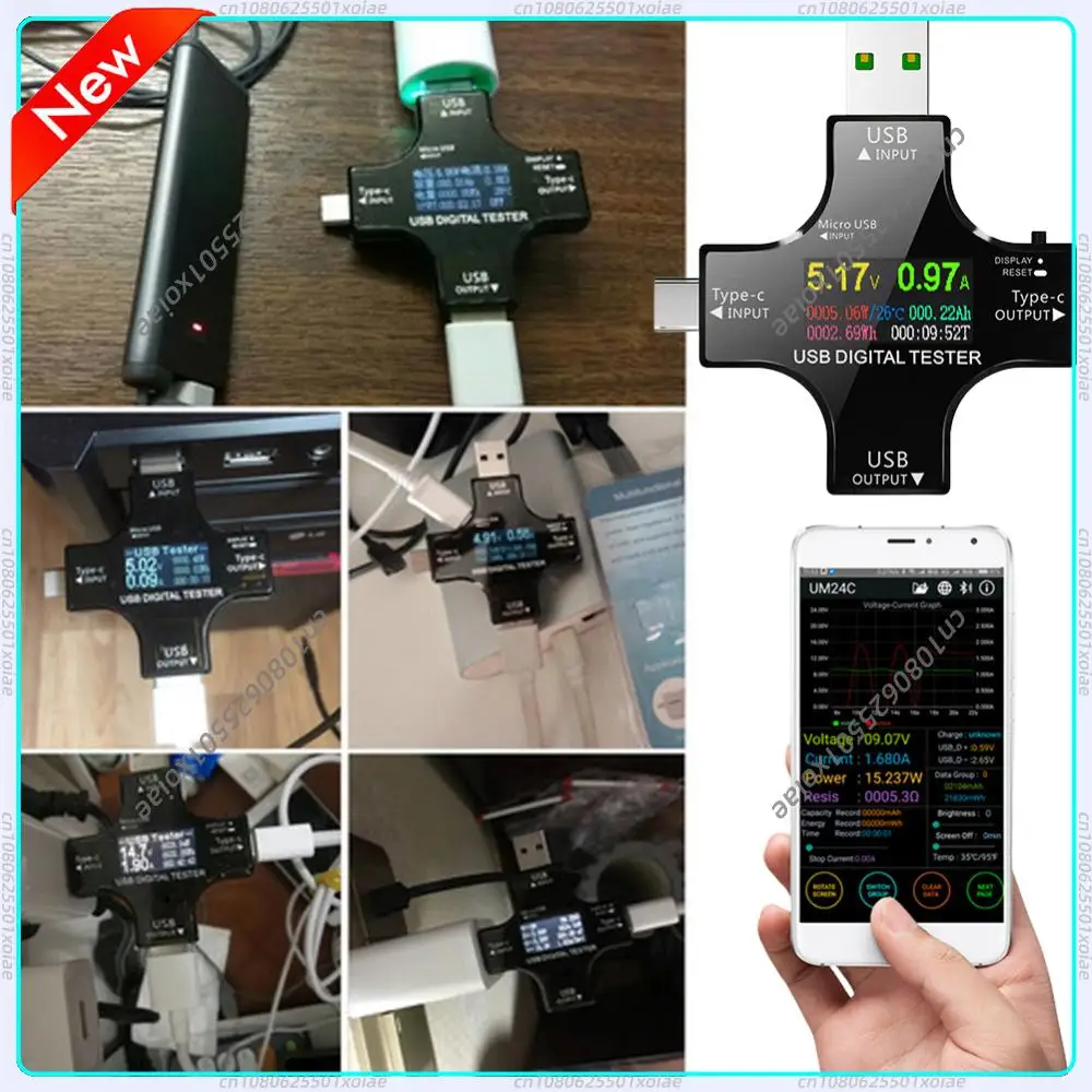 

Тестер USB Type-C: Цифровой вольтметр Type-C PD DC с цветным дисплеем, амперметр, детектор напряжения и тока для повербанков