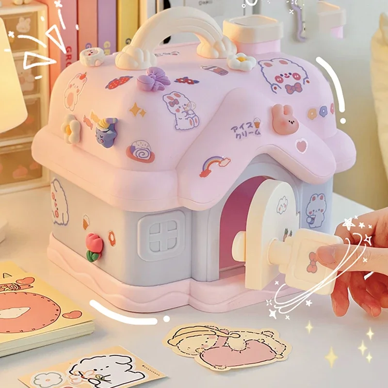 Caja de ahorros para monedas, dinero seguro, bonito alcancía oculta para niños, Mini cajero automático personalizado, dispensador para niños, caja registradora de juguete japonesa