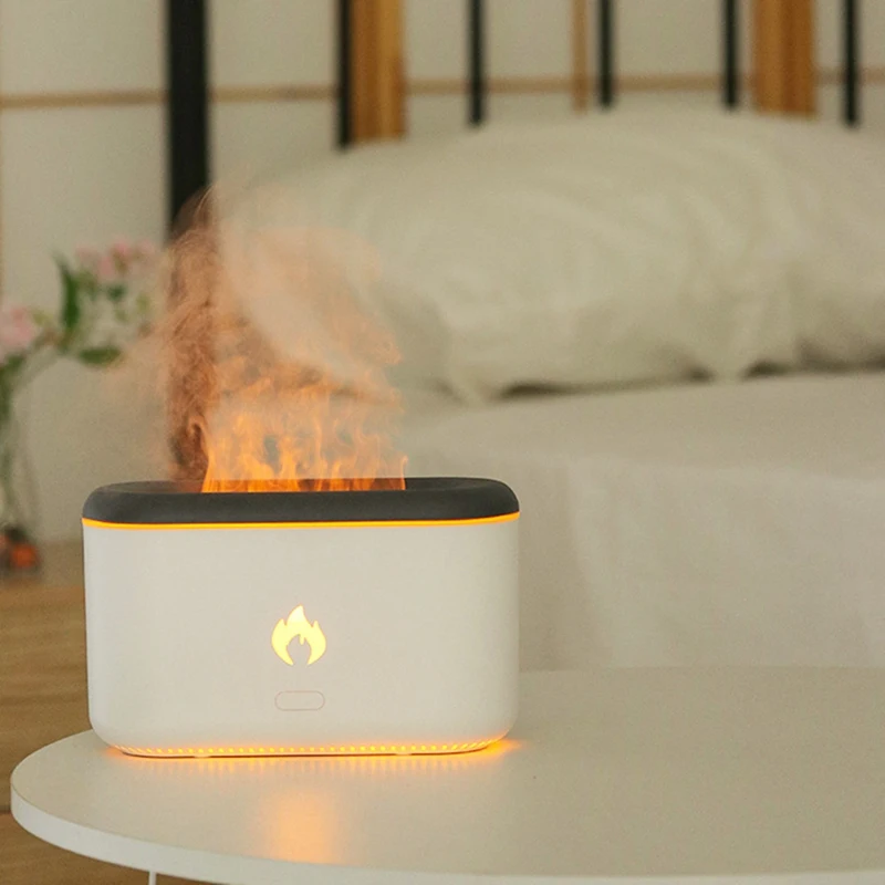 300ML USB Essential Oil Diffuser Simulation Flame Aroma Diffuser Air Humidifier Ultrasonic Mist Maker Home Office