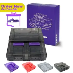 TicKnot US Version SNS-001Replacement Shell For SNES Shell Console Transparent Clear Box For SNES Console Case