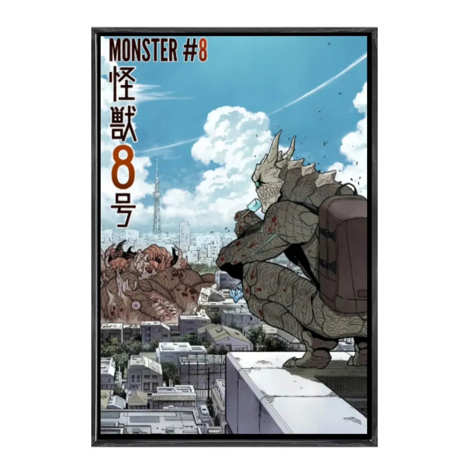 Affiche en toile multi-tailles de Manga japonais, Art mural à Double cadre, décoration de maison Kaiju No 8 pour salon et chambre à coucher