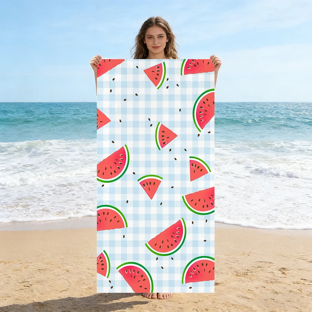 1 Stück Wassermelonen-Strandtuch, schnell trocknend und super saugfähig, geeignet für Strandurlaub, Pool, Sommer, Geschenk für Freunde