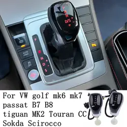 Electronic Shift Handle LED Gear Shift Knob for VW Golf MK6 MK7 Passat B7 B8 Tiguan MK2 Skoda Octavia seat DSG, Red/White Light