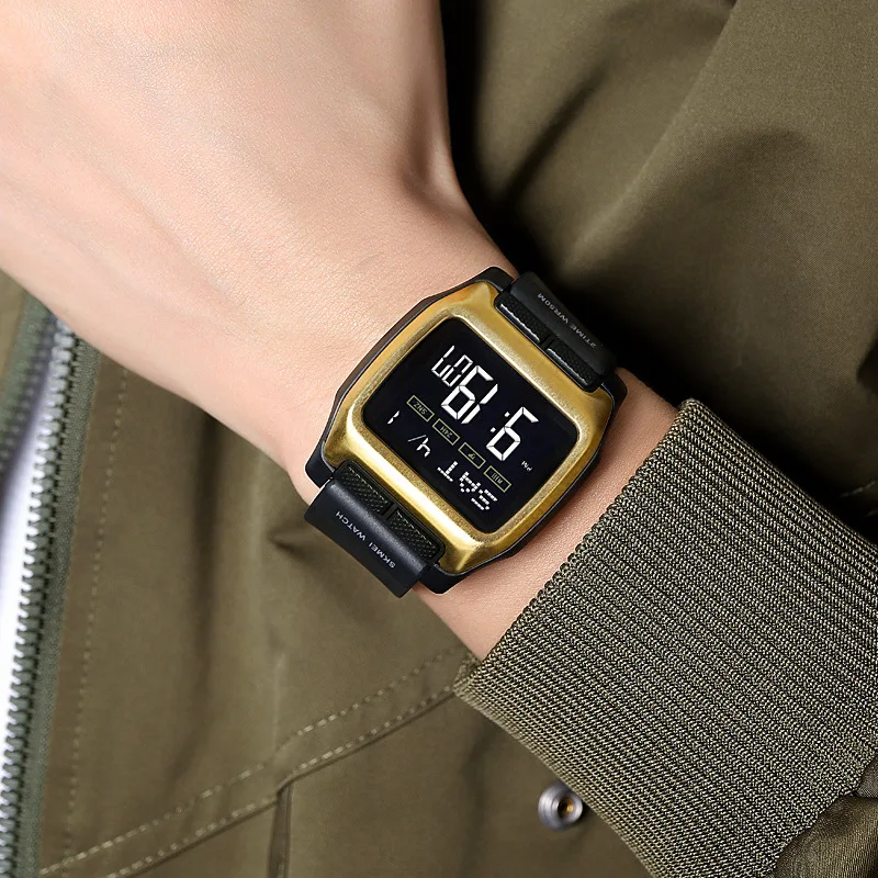 SkmeiМужские многофункциональные электронные часы для занятий спортом на открытом воздухе, мужские водонепроницаемые светящиеся электронные часы с большим циферблатом