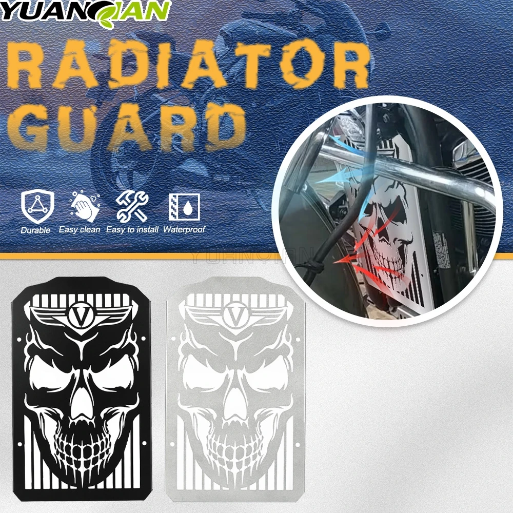 

Motorcycle Radiator Grille Guard Protection Cover Protector FOR KAWASAKI VULCAN 900 CLASSIC/LT Vulcan 900 Custom 2006-2007-2024