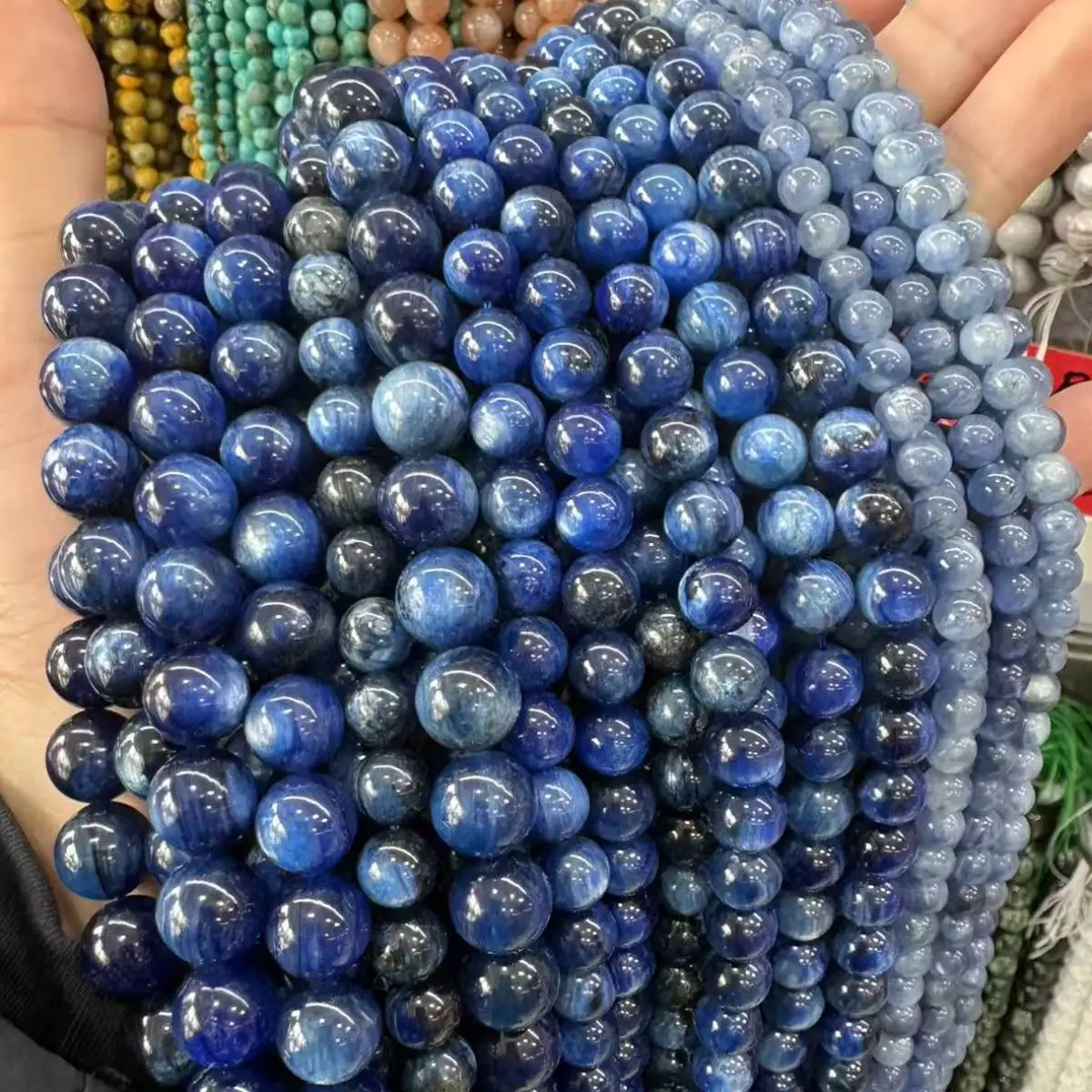 

Natural Stone Beads AAAAA Blue Kyanite Round Loose Beads 6 8 10mm Beads For Bracelets Necklace Diy Jewelry Making