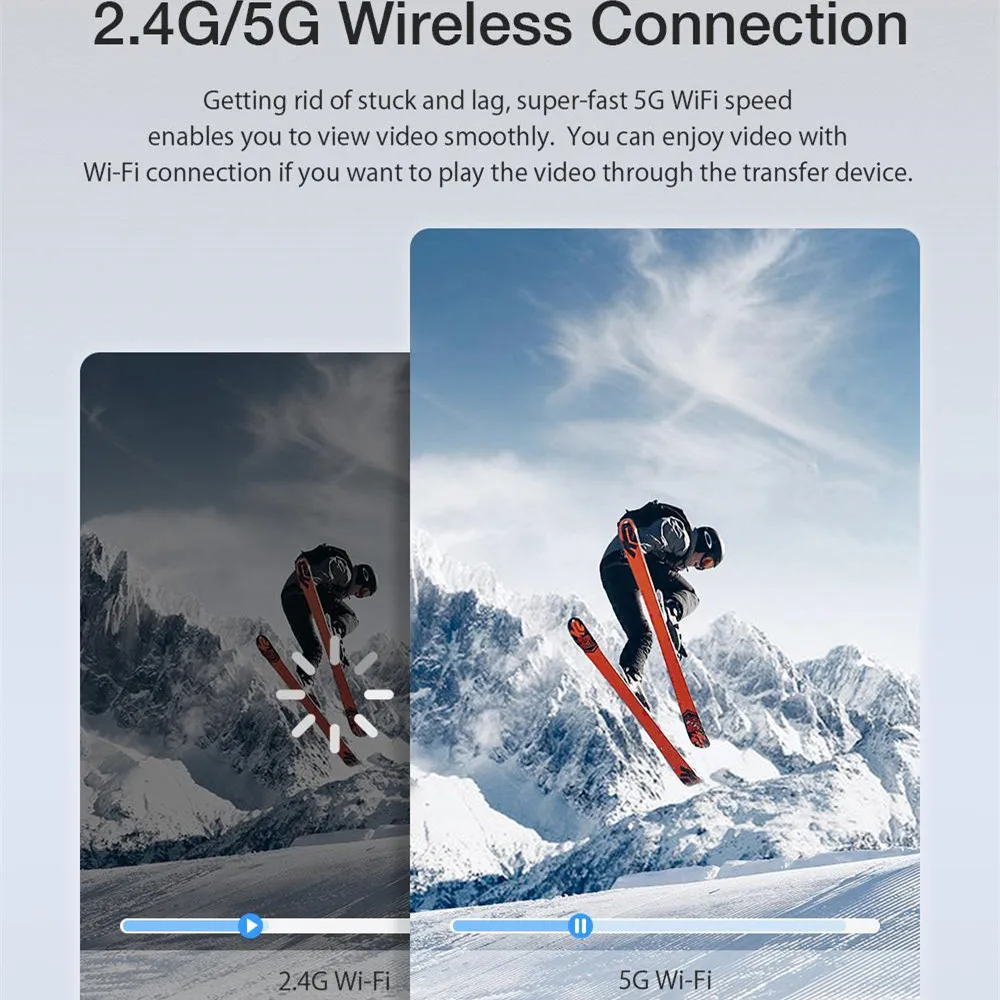 BlitzWolf-VT2 DLP Mini WIFI Projector Android 9.0 bluetooth Speaker 2.4G/5G WIFI Wireless Projectors Portable 1080P Hand Cinema