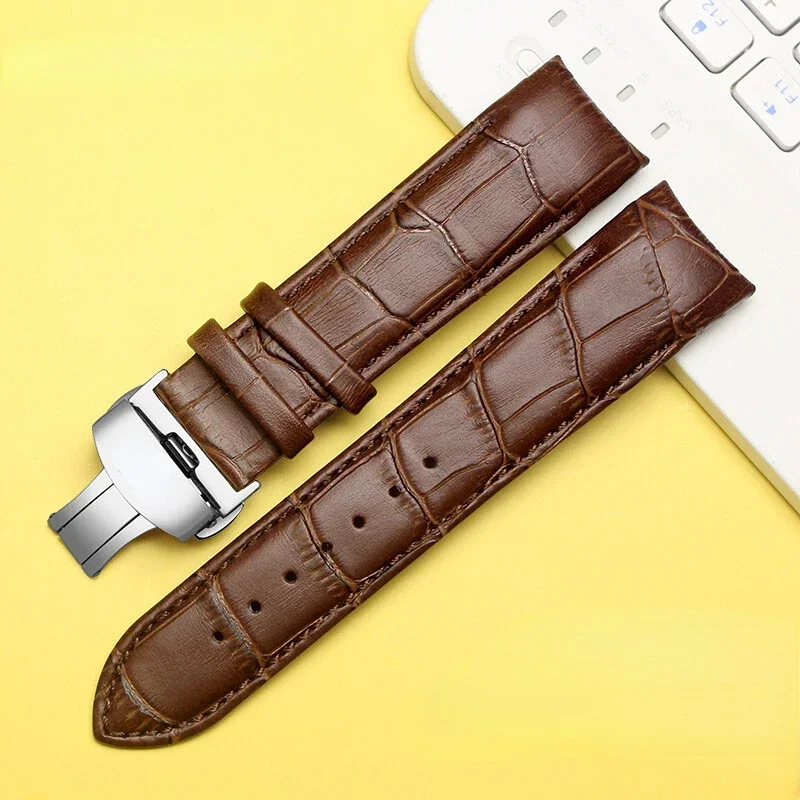 High Quality Genuine Leather Watch Strap for Tissot 1853 Couturier T035410a T035617a Watchband Butterfly Accessories 22 23 24mm