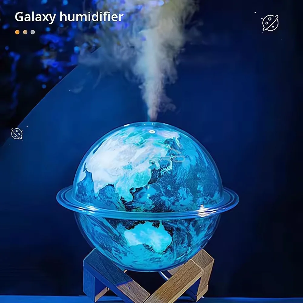 كوكب المرطب 330 مللي الضباب الثقيل المنزلية ضوء الليل الهواء البخاخة المشتري المحمولة USB 3 في 1 LED ضوء الليل المرطب ﻿