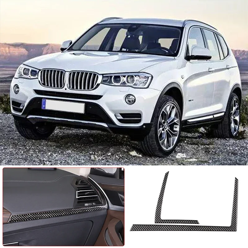 Side Vent Frame Trim For BMW X3 G01 2018-2022 Air Conditioning Exit Panel Decorative Frame Sticker Soft Carbon Fiber Accessories