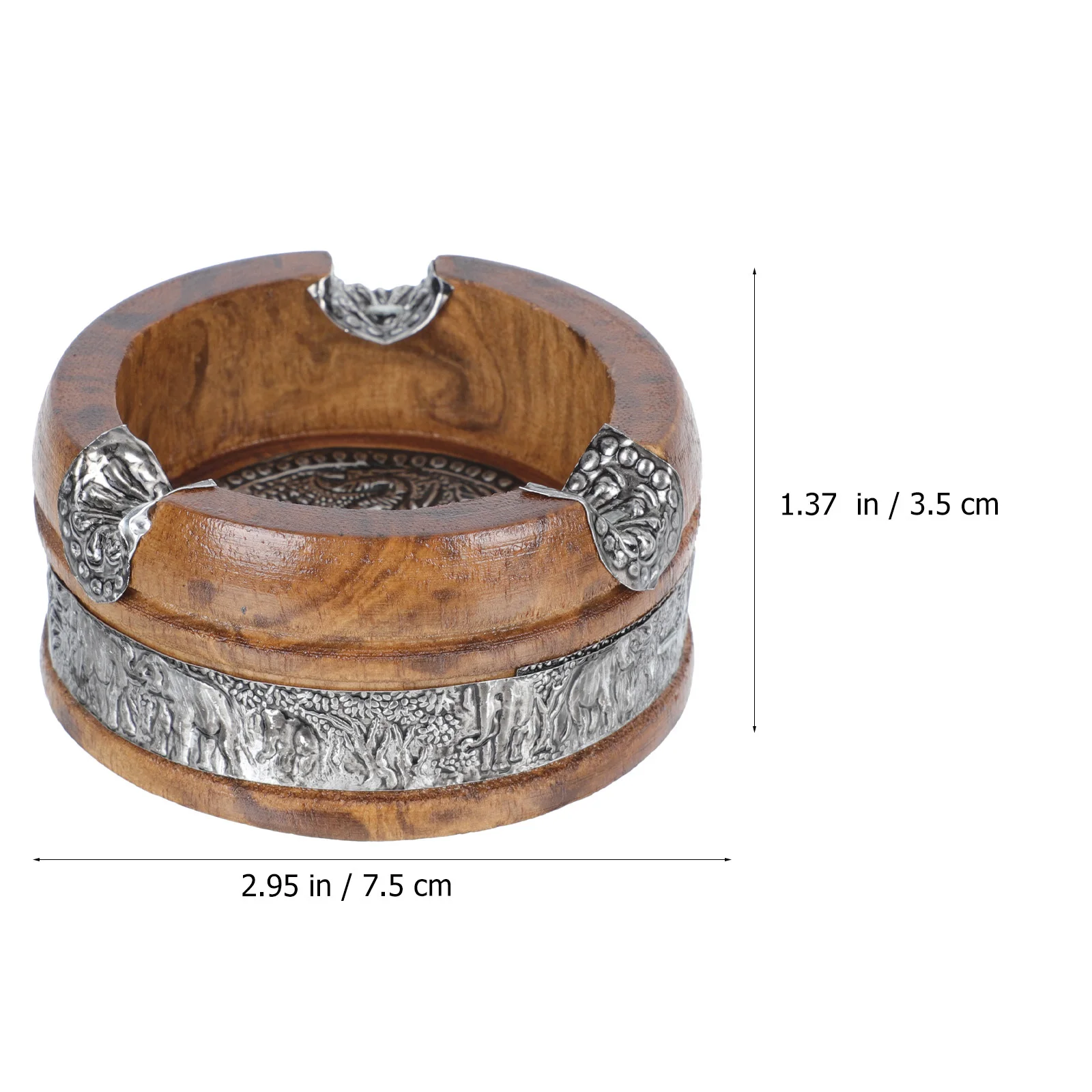 

1pc Wooden Elephant Ashtray Simple Design For Home Office Tabletop Soot Container Desktop Ornament Household Ashtray