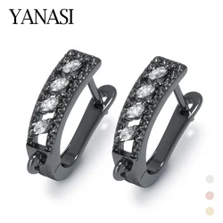 1 Pair 18K Gold/ Rhodium/Rose Gold/Gun Black Plated With Zircon Earring Hooks Accessories For Jewellery Wholesale