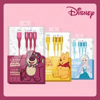 Disney 3 In 1 Charging Cable Data Fast Charging Cable Strawberry Winnie The Pooh Frozen For Micro Type-c Usb Lightning Charger