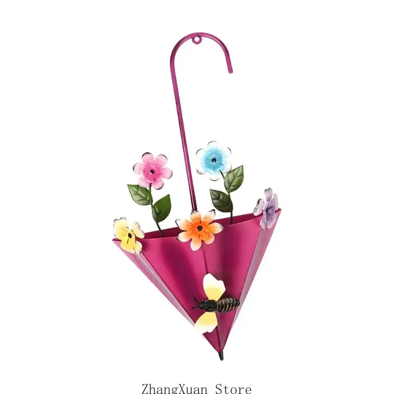 Metall-Blumenkorbhalter mit oberer Schlaufe, offenem Rahmen für Garten, Balkon, Innenbereich, tägliches Zuhause – Detail 8