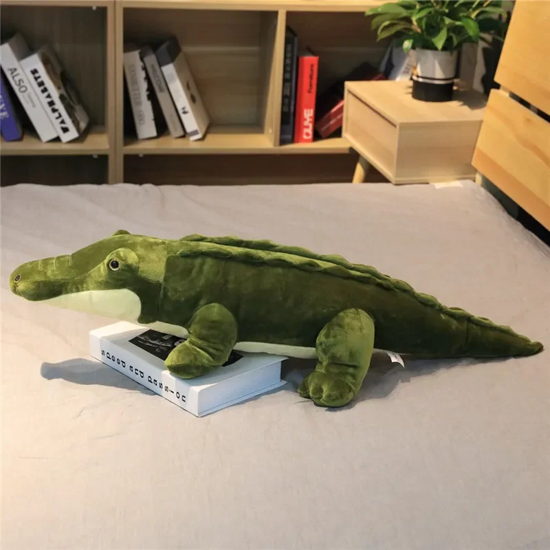 Jouet en peluche alligator pour enfants, animal en peluche, vraie vie, simulation de poupées crocodile, oreiller créatif Kawaii, cadeaux de Noël, 90 cm, 120cm