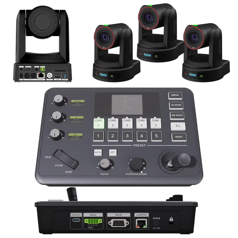 Live Streaming Church for 4pcs 1080 10/20/30x Zoom NDI PTZ Conference USB3.0//IP Steaming POE+Video Mixer Switcher
