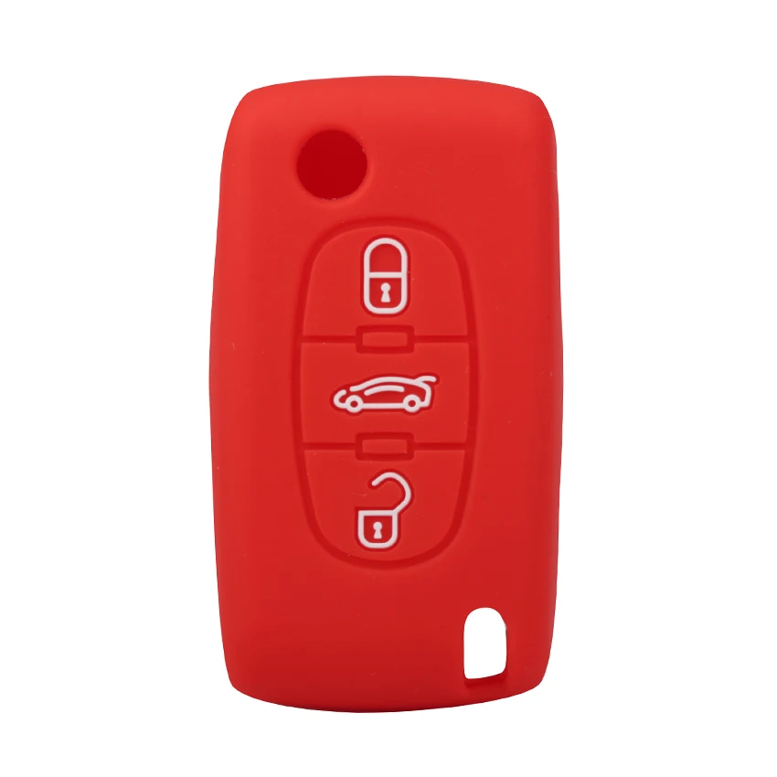 Xinyuexin Silicone Car Key Cover FOB Case for Peugeot 208 207 3008 308 408 407 307 206 Flip Remote Hold Protection Car Accessory