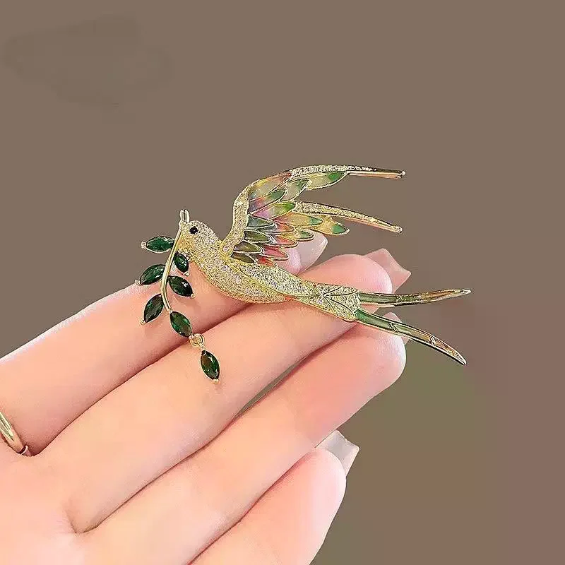 Creative Luxury Rhinestone Crystal Magpie Bird Brooches For Women Clothing Coat Accessories Gifts