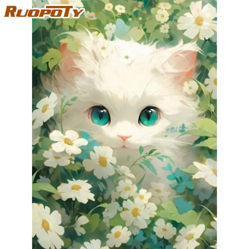 

RUOPOTY Diamond Painting Wall Art Picture Diy Adult Crafts Kits Cat Full Round/Square Diamond Art For Beginners Adults Crafts Ar