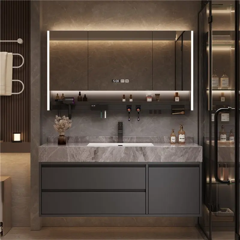 Modern Light Luxury Bathroom Cabinet Ceramic Integrated Basin Simple Washstand Integrated Basin Bathroom Cabinet Washstand Toile