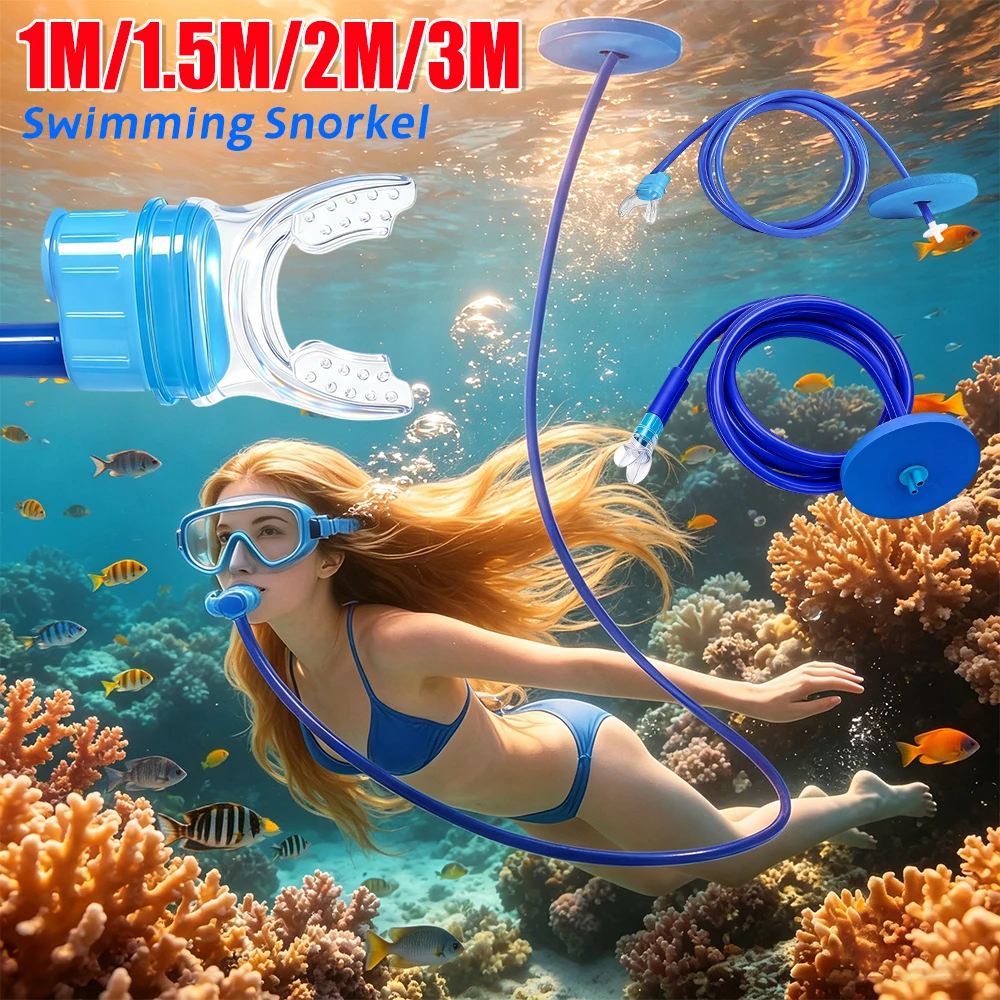 Vollständig Trockener Schwimm-Atemschlauch 1M/2M/3M Schnorchel-Atemschlauch Vollständig Trockener Respirator Langer Tauch-Schnorchel Atemgerät