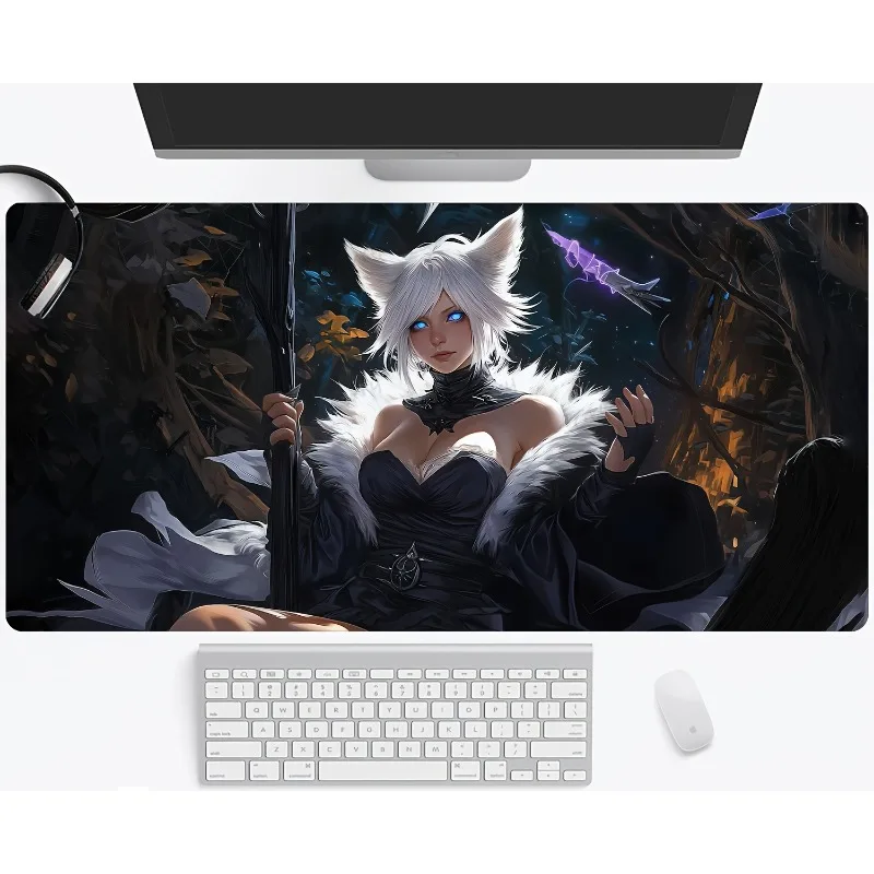 

Коврик для мыши для девочек, большие коврики для компьютерного офисного игрового стола, XXL, резиновые противоскользящие коврики для игровой клавиатуры, длинные настольные коврики