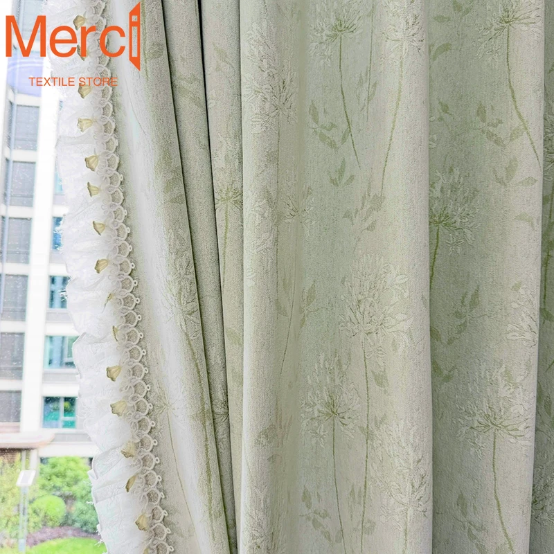 Dandelion Curtains High-shading Modern Light Luxury High-end Living Room Bedroom High-end Chenille Jacquard Home Customization